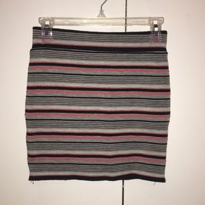 Colorful striped pencil skirt